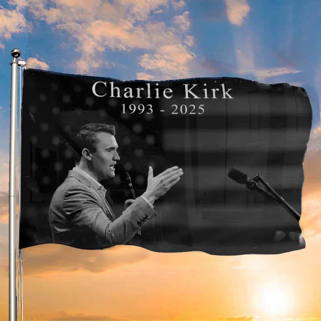 Charlie Kirk Flag In Memorial Charlie Kirk Tribute Flag Banner Merchandise Trump Supporters