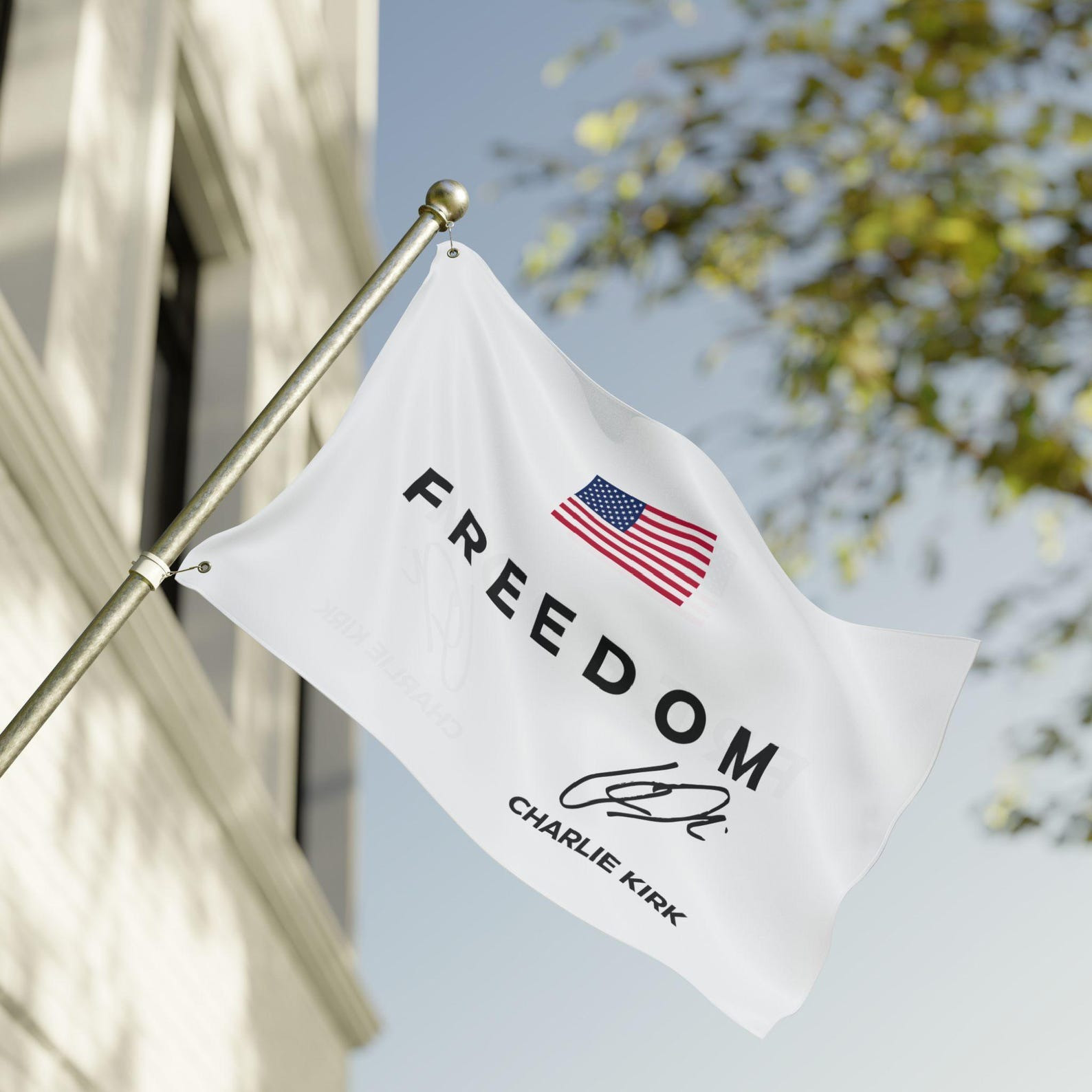 Charlie Kirk Freedom America Flag Freedom Charlie Kirk 1993 2025 Best Signed CK Flag