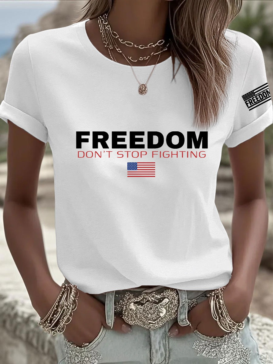 Charlie Kirk Freedom Don't Stop Fighting Men's T-Shirt Trump Support Merch Apparel - Image 5