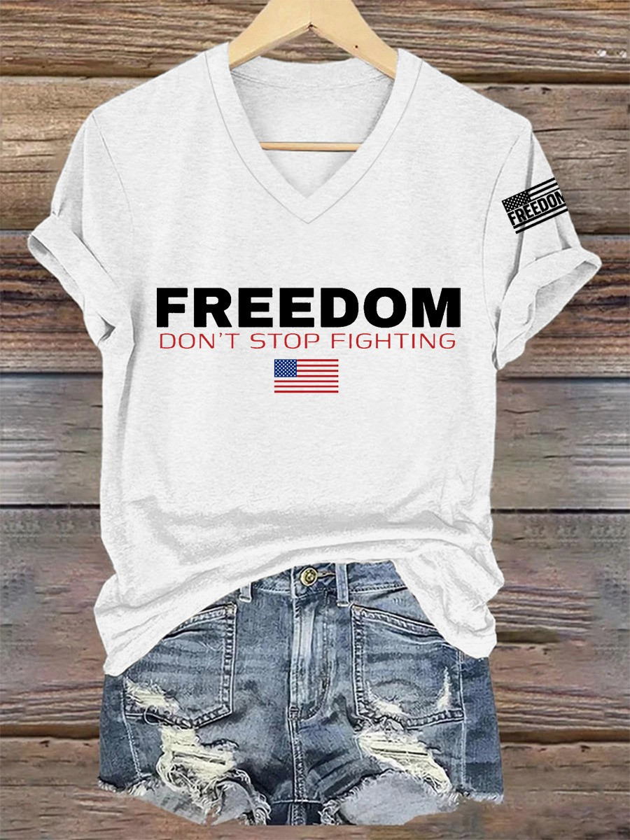 Charlie Kirk Freedom Don't Stop Fighting Men's T-Shirt Trump Support Merch Apparel - Image 4