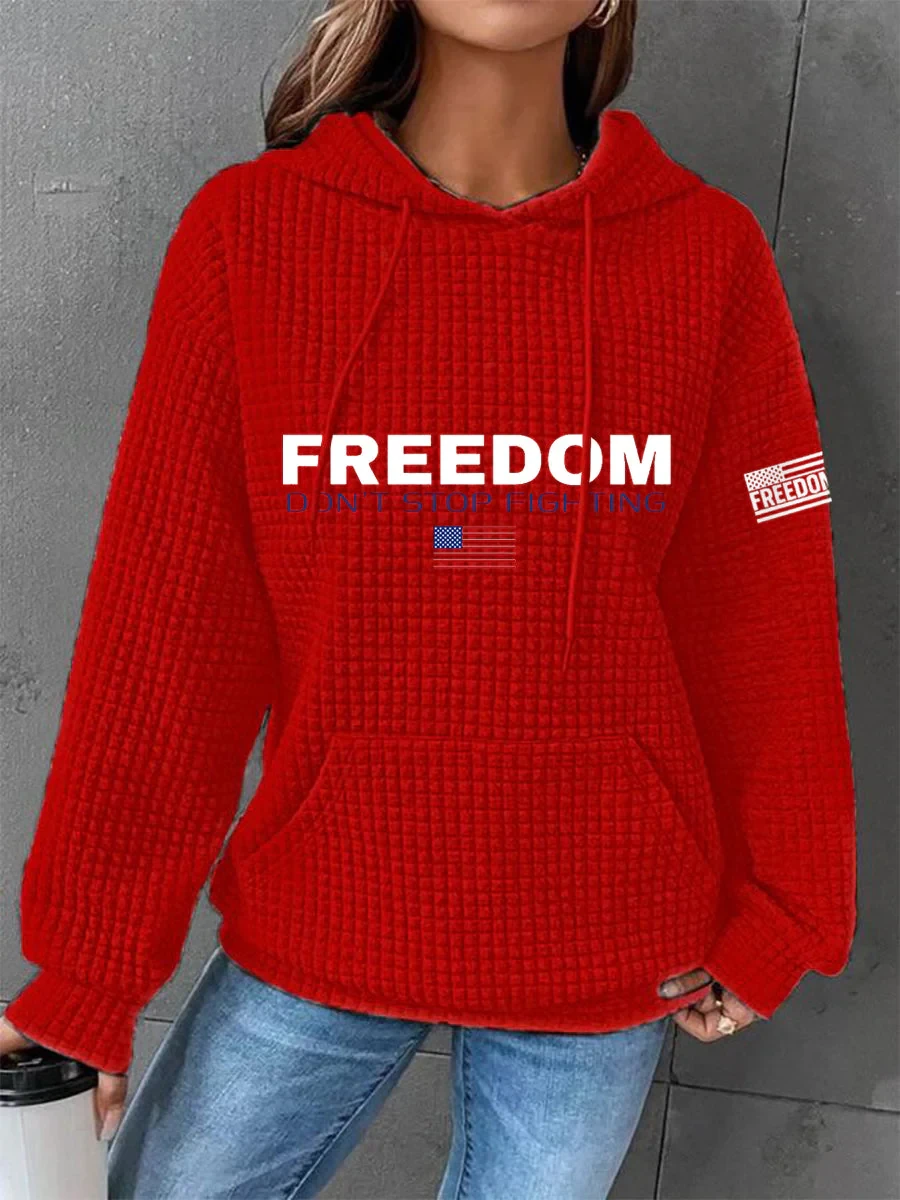 Charlie Kirk Freedom Don't Stop Fighting Women's Long Sleeve Shirt Trump Support Merch - Image 6