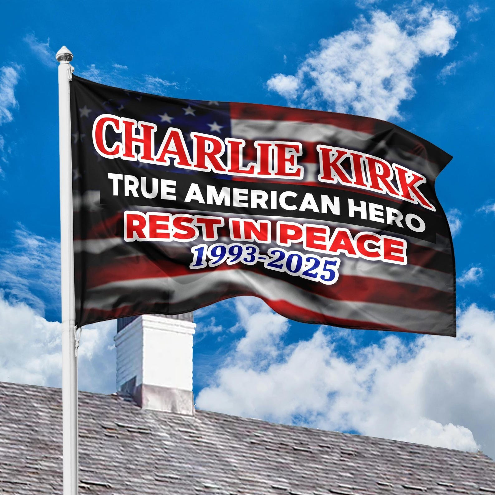 Charlie Kirk Freedom Flag Charlie Kirk True American Hero RIP 1993 2025 Best Memorial Flag