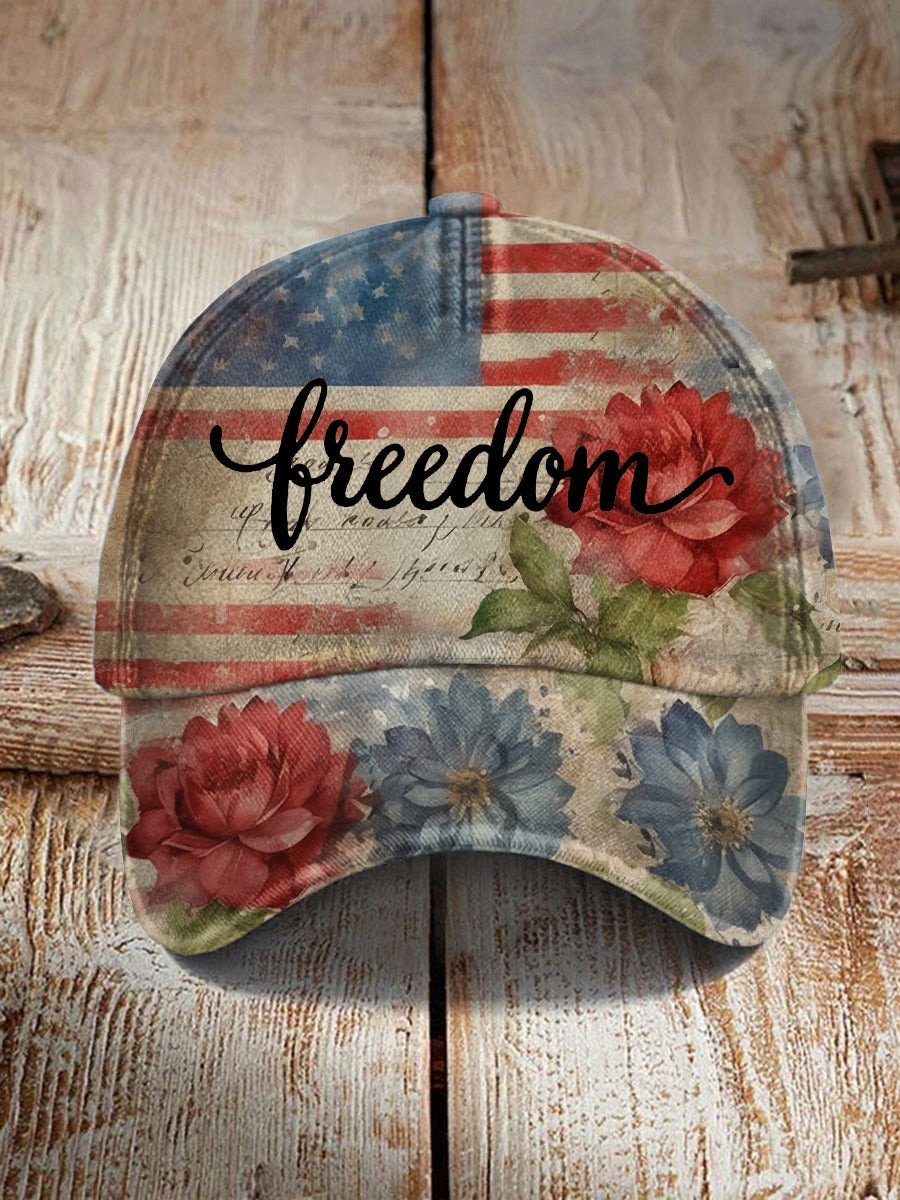 Charlie Kirk Freedom Flag Flowers Hat Turning Point USA Merch Charlie Kirk Memorial Gifts