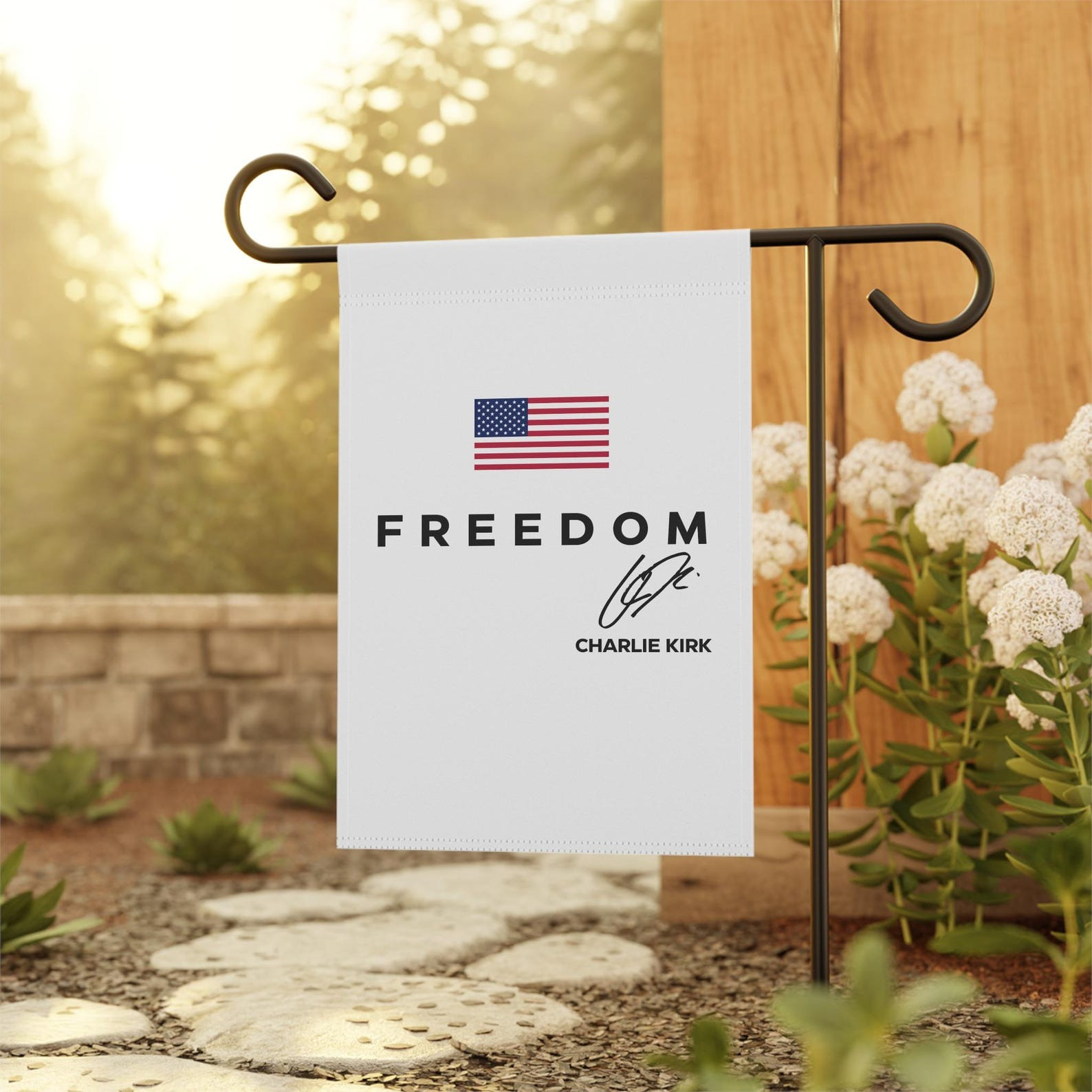 Charlie Kirk Freedom Flag Signature CK American Charlie Kirk 47 Signed Tribute Flag