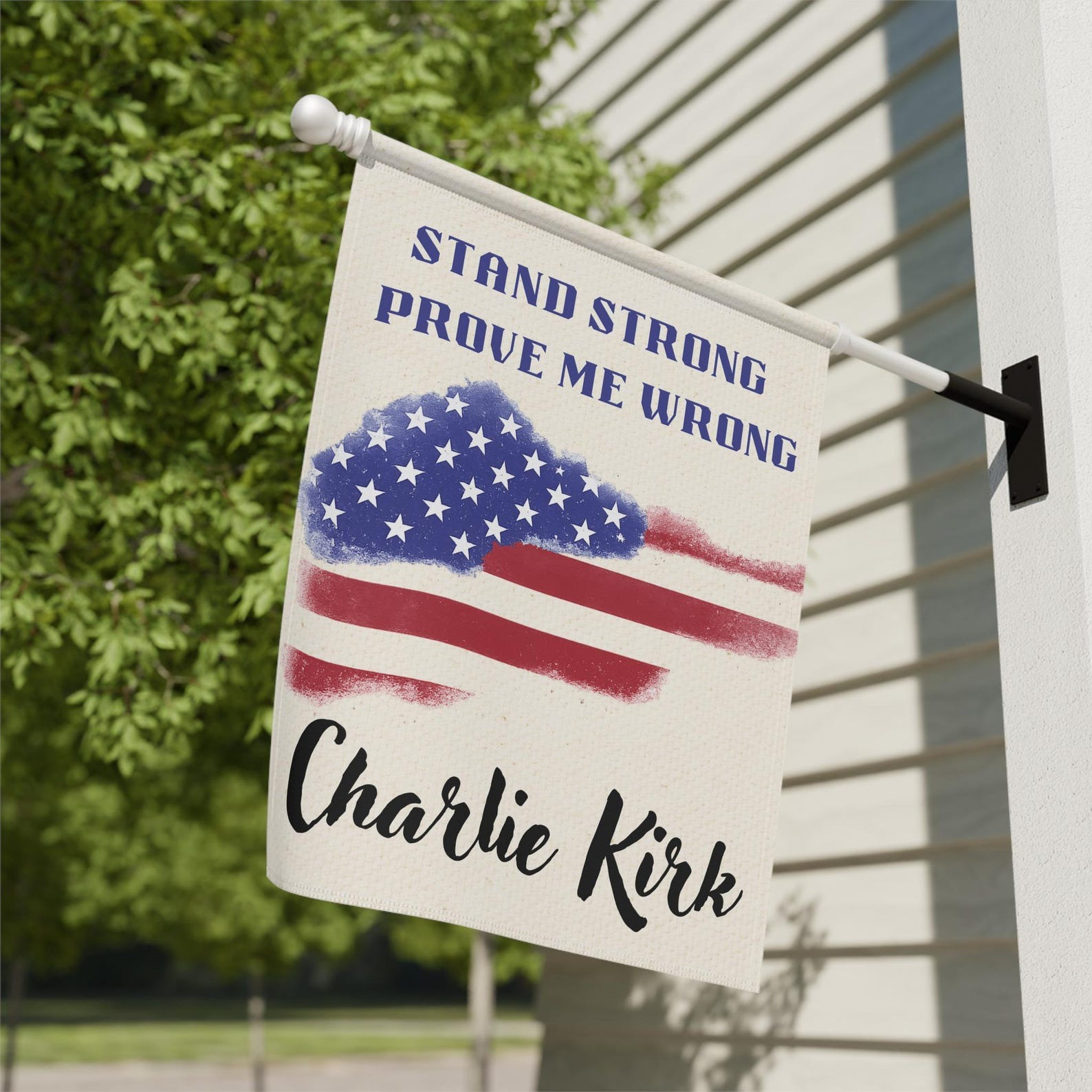 Charlie Kirk Freedom Flag TPUSA Stand Strong Prove Me Wrong Memorial Charlie Kirk Flag