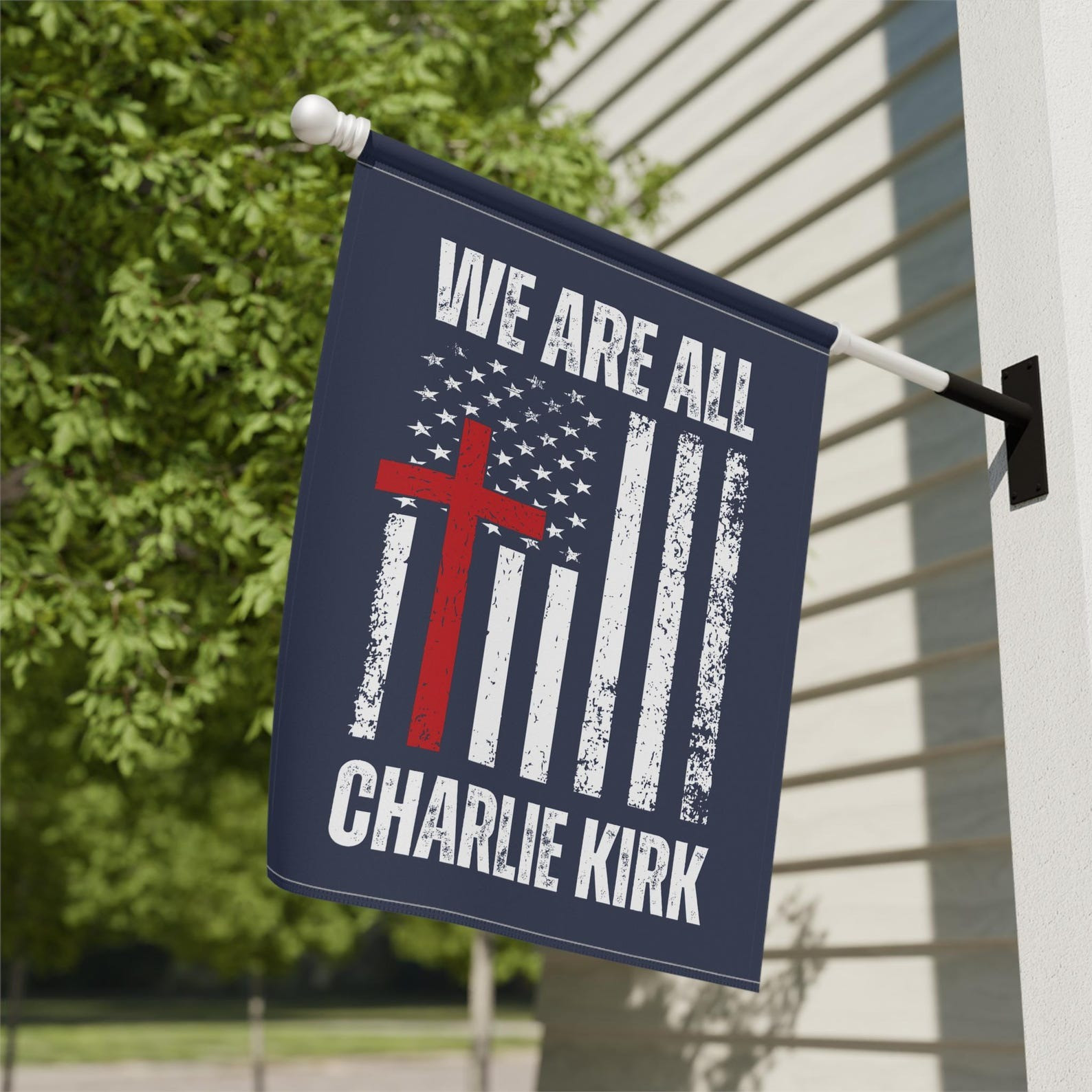 Charlie Kirk Freedom Flag We Are All Charlie Kirk American Cross Charlie Kirk 47 Tribute Flag