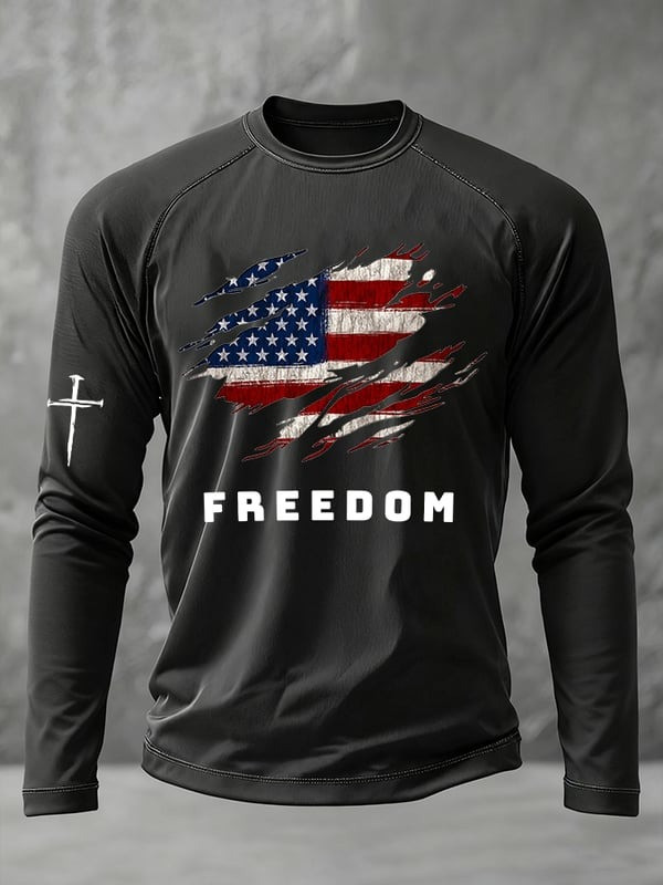 Charlie Kirk Freedom Merch Long Sleeve Shirt U.S Flag Freedom Shirt Charlie Kirk 47 Wore