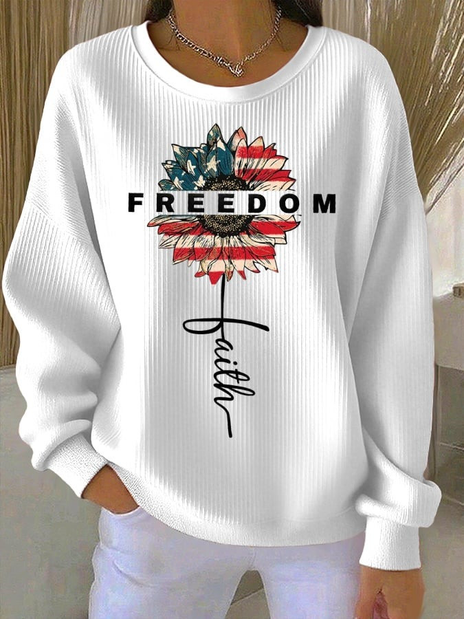 Charlie Kirk Freedom Sunflower Faith Sweatshirt The Charlie Kirk Show Merch Apparel - Image 2