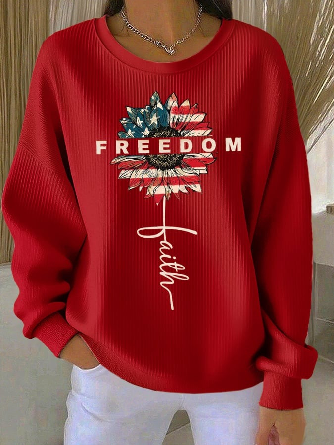 Charlie Kirk Freedom Sunflower Faith Sweatshirt The Charlie Kirk Show Merch Apparel