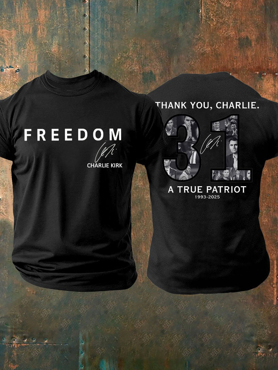 Charlie Kirk Freedom Waffle Hoodie Thank You Charlie A True Patriot Signed CK Clothing - Image 4