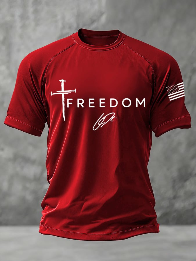 Charlie Kirk Freedom White Shirt Christian Cross Faith TPUSA Charlie Kirk Merch Clothes