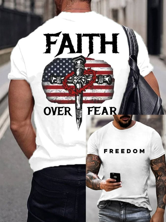 Charlie Kirk Freedom White Shirt Faith Over Fear Tribute TPUSA Charlie Kirk Merch