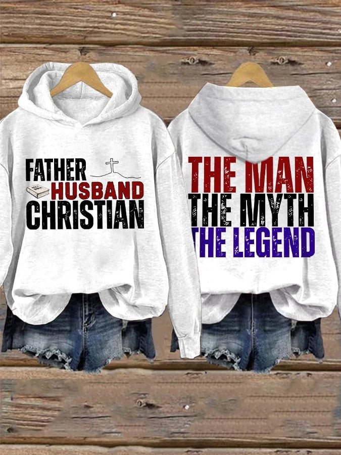 Charlie Kirk Hoodie Father Husband Christian The Man The Myth The Legend Inspired Apparel - Image 2
