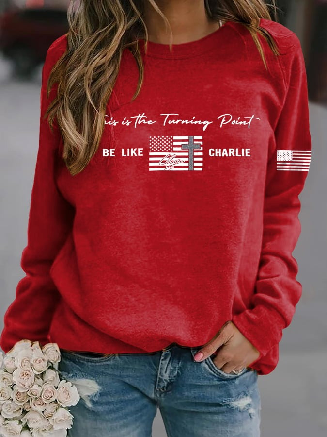 Charlie Kirk Is The Turning Point USA Sweatshirt TPUSA Be Like Charlie Memorial Clothes