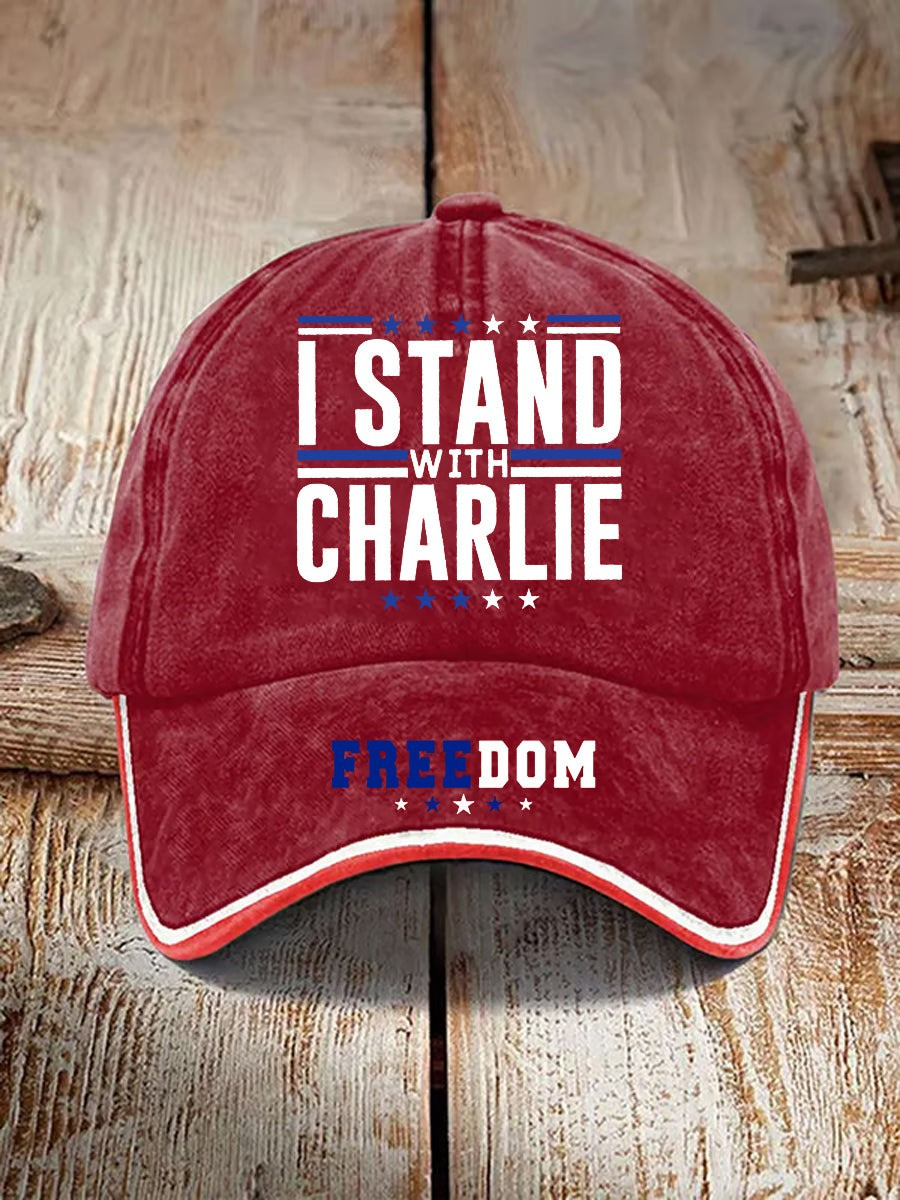 Charlie Kirk Memorial Hat I Stand With Charlie Kirk Cap Support Merchandise For Sale - Image 2