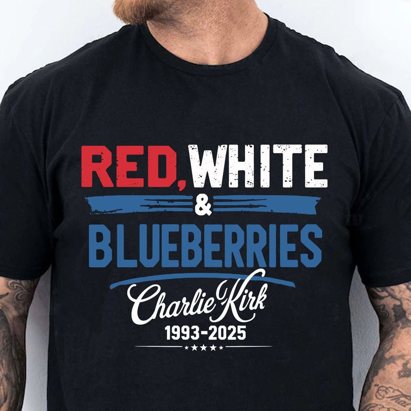 Charlie Kirk Red White And Blueberries Shirt Rest In Peace RIP Charlie Kirk Men's Tee Gifts