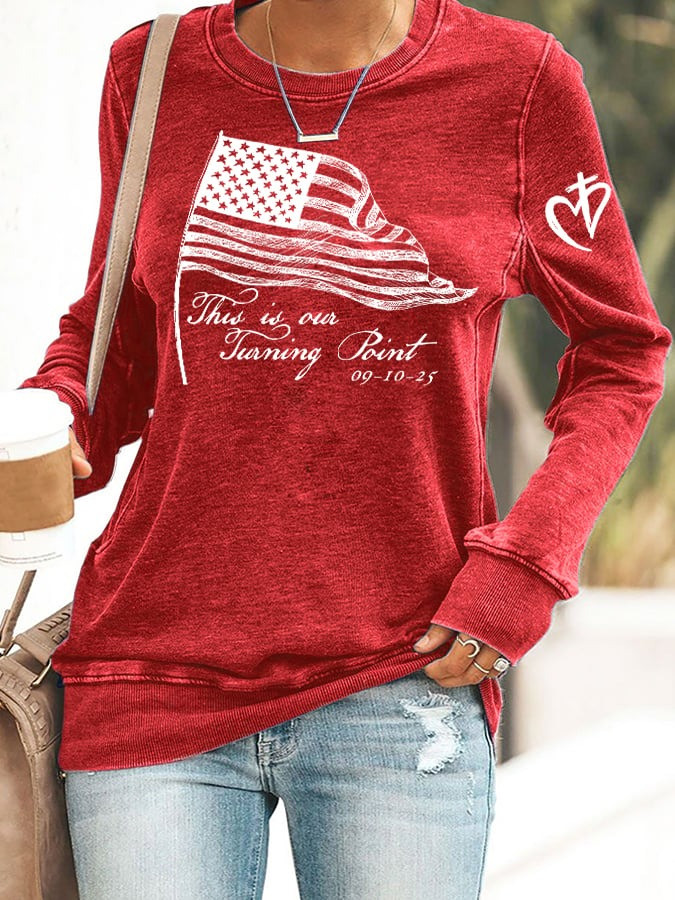 Charlie Kirk This Is Our Turning Point Women's Sweatshirt TPUSA Inspired Apparel Gifts