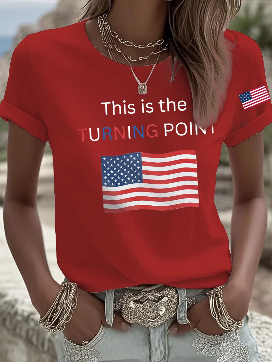 Charlie Kirk This Is The Turning Point USA Women's T-Shirt American Flag TPUSA Merch Store - Image 2