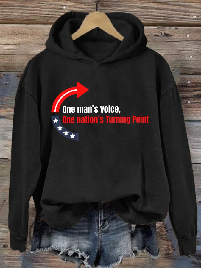 Charlie Kirk TPUSA Hoodie One Man's Voice One Nation's Turning Point USA Memorial Merch