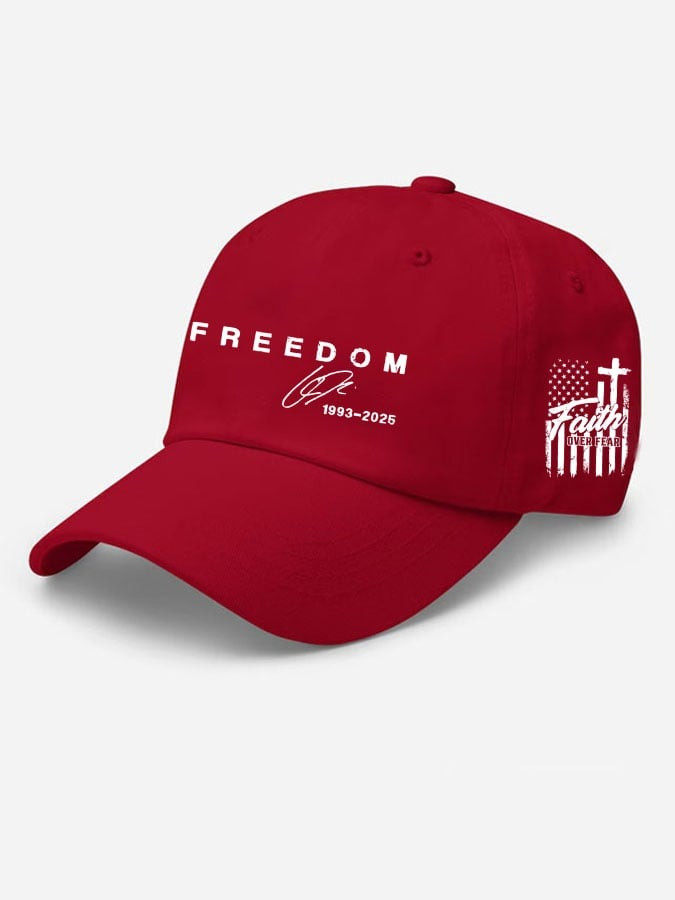 Charlie Kirk White Freedom Hat Signed TPUSA Merch Faith Over Fear Charlie Kirk Memorial Cap