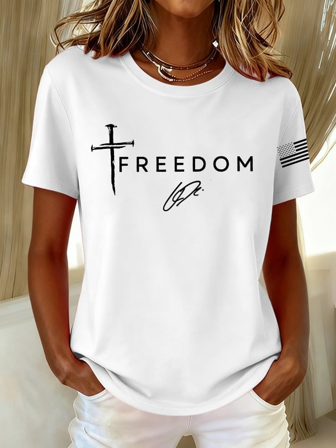 Charlie Kirk White Freedom Shirt Signed TPUSA Faith Charlie Kirk Memorial Tee Shirts - Image 2