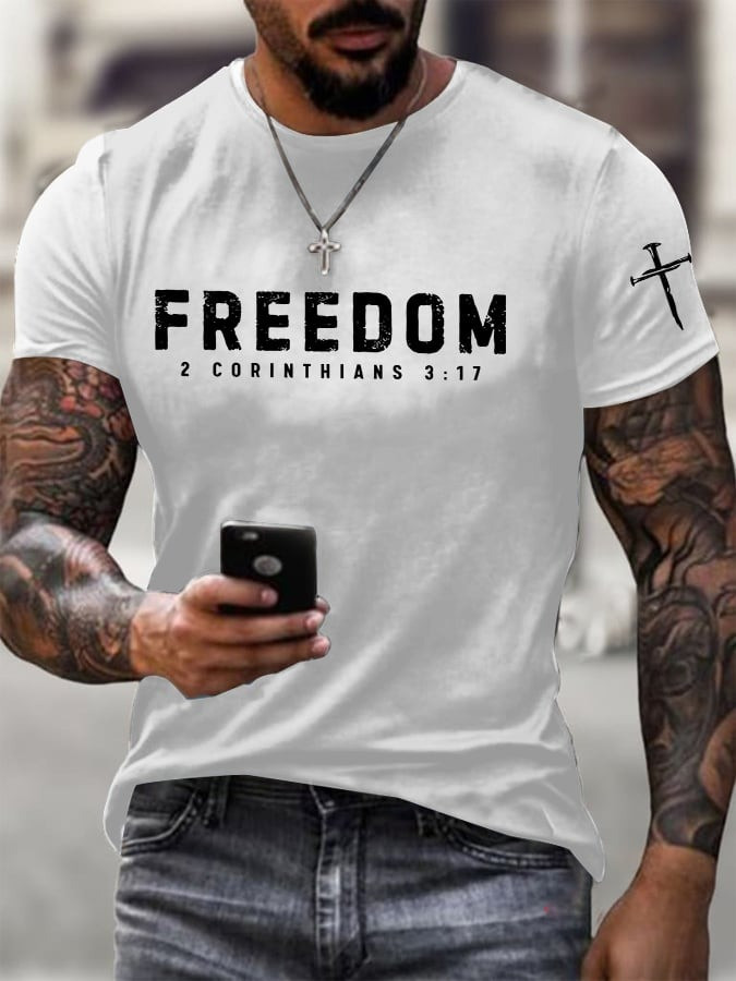 Charlie Kirk White Freedom Shirt Was Wearing 2 Corinthians 3'17 Faith Christian Apparel