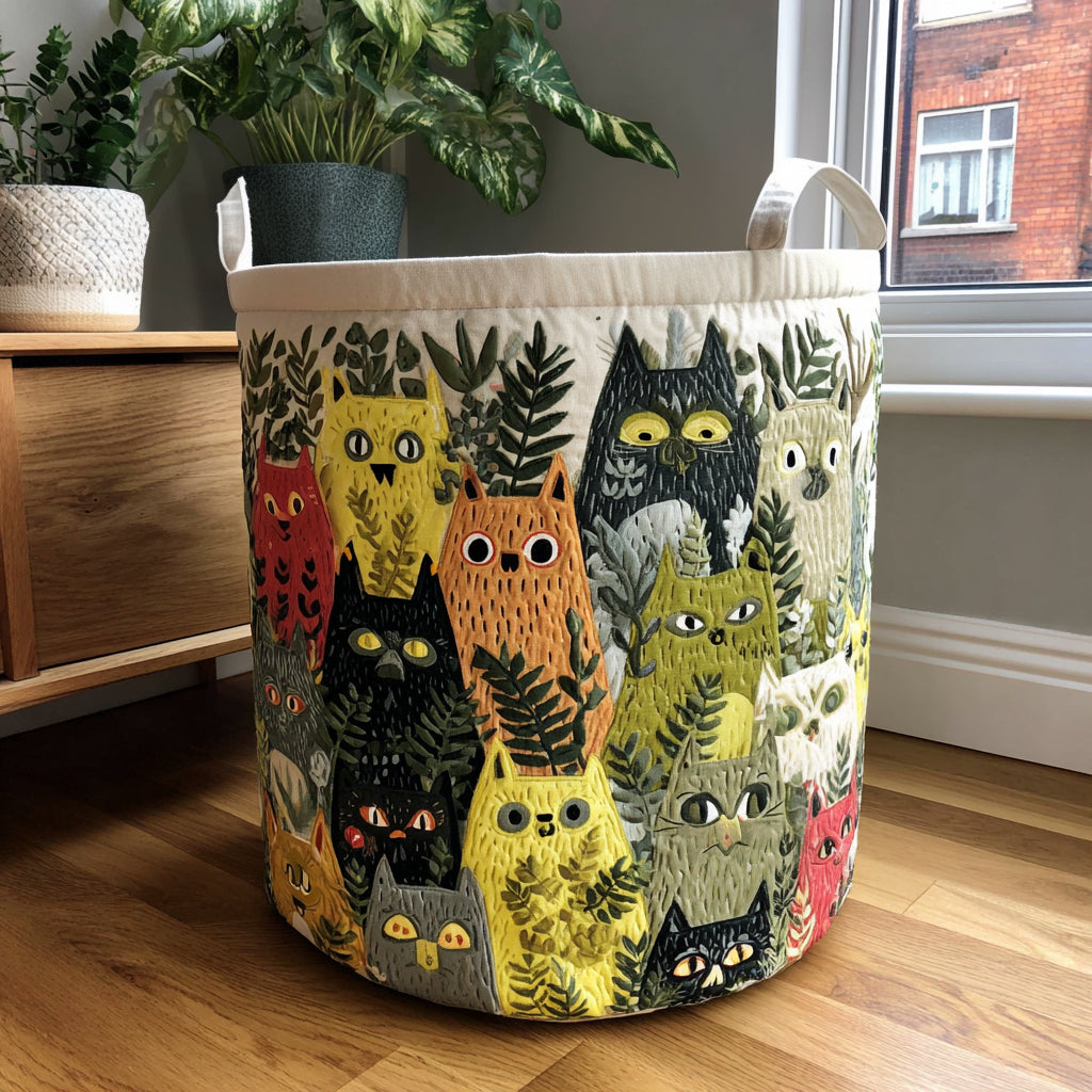 Charming Cats Laundry Basket Family Modern Laundry Hamper Family Cat Gifts Women