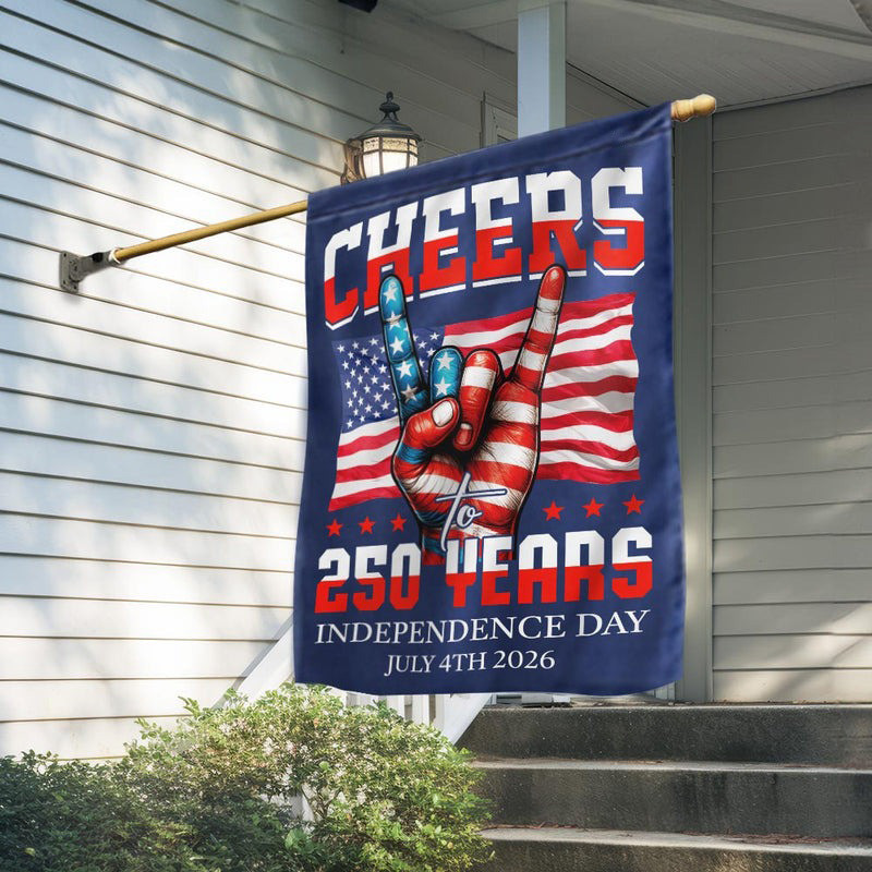 Cheers To America 250Th Anniversary Flag 4Th July 2026 Independence Semiquincentennial Decor