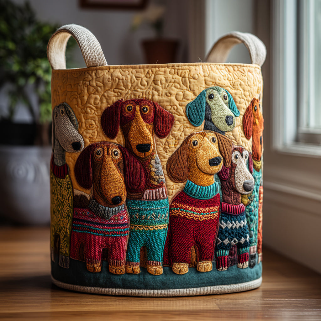 Colorful Dachshunds Laundry Basket Funny Cute Modern Best Laundry Hamper Sausage Dog Gift