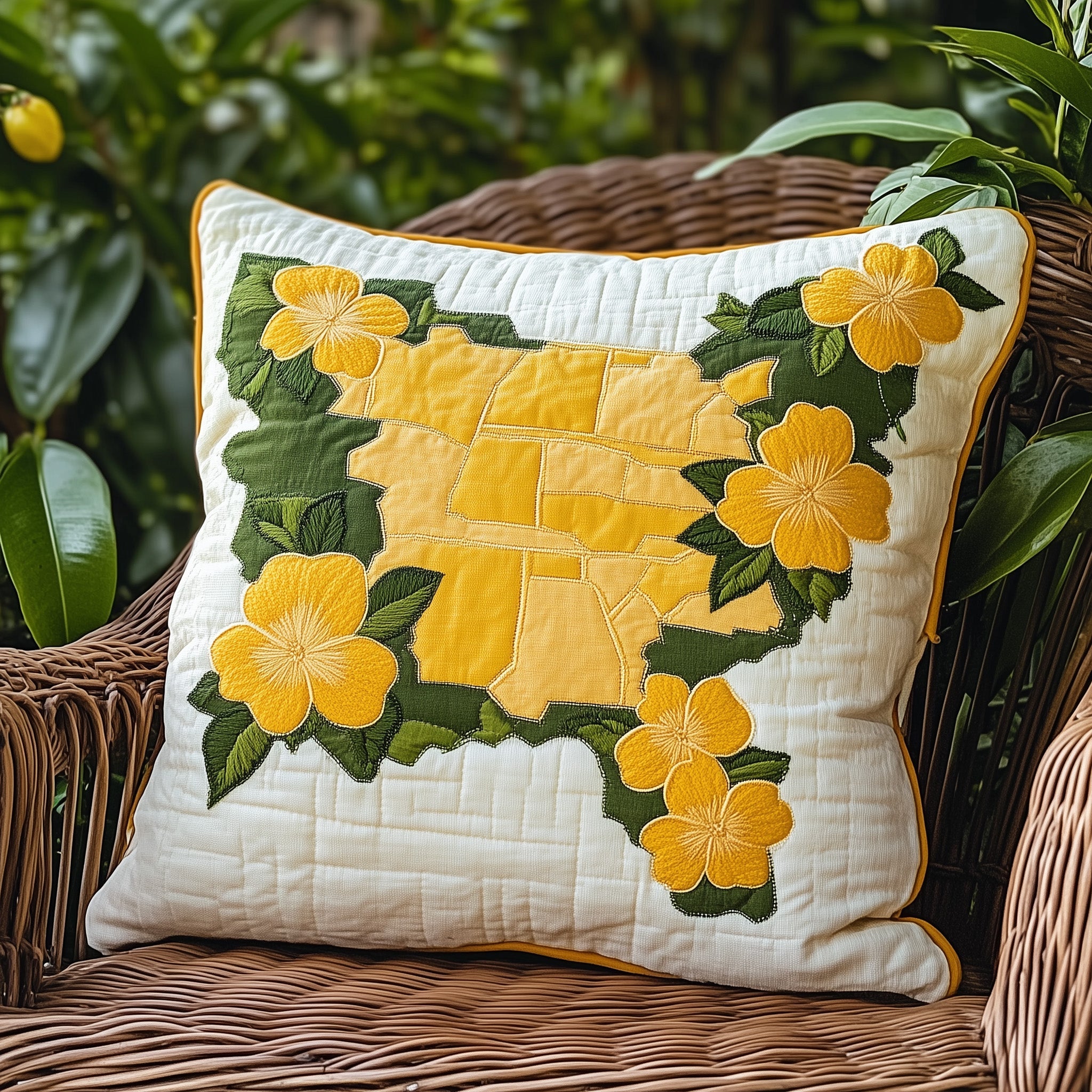 Country Bloom Quilted Pillow Case Throw Pillow Cover ItemChristmas Presents For Grandmother