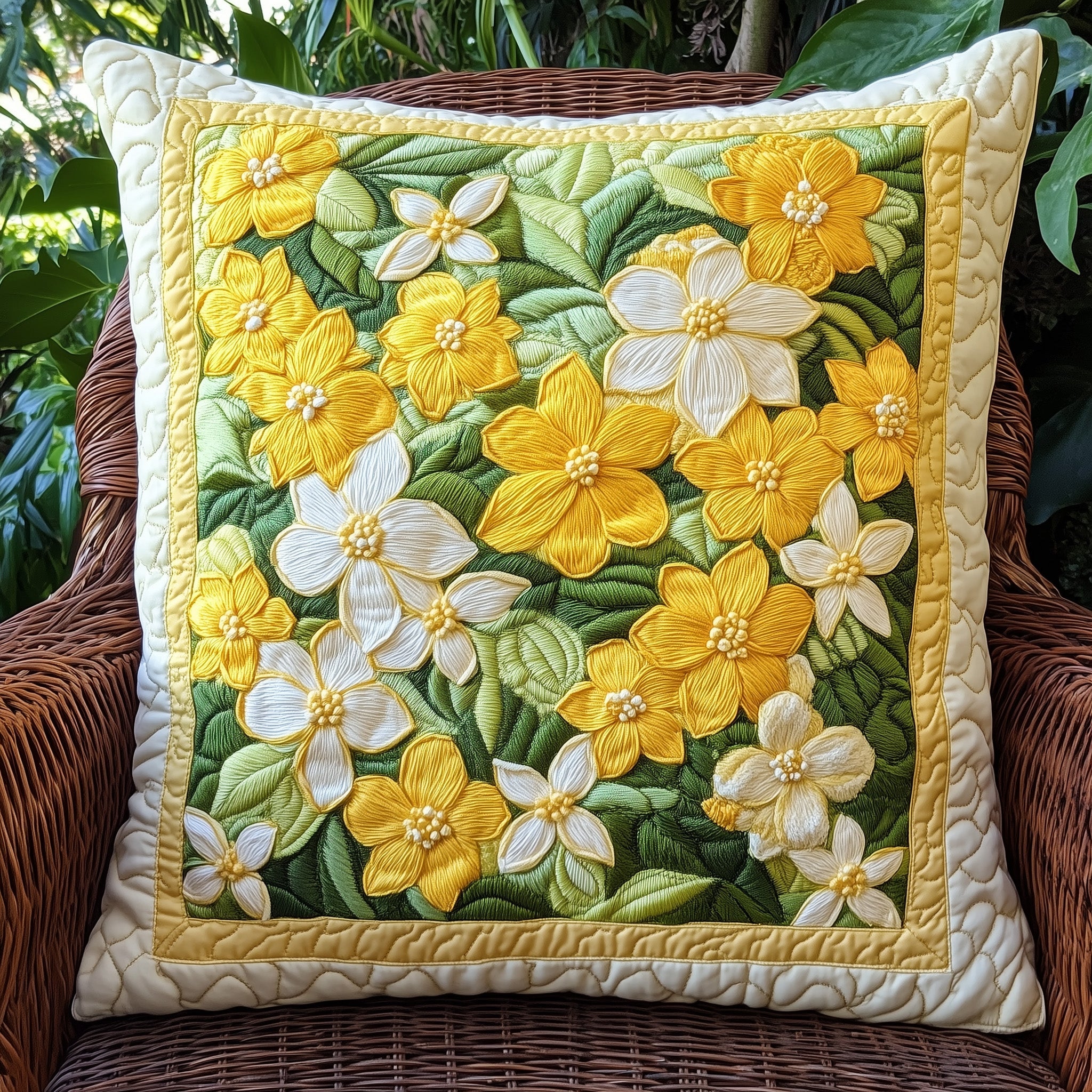 Country Bloom Quilted Pillow Case Throw Pillow Cover ItemXmas Gift Ideas For Grandma