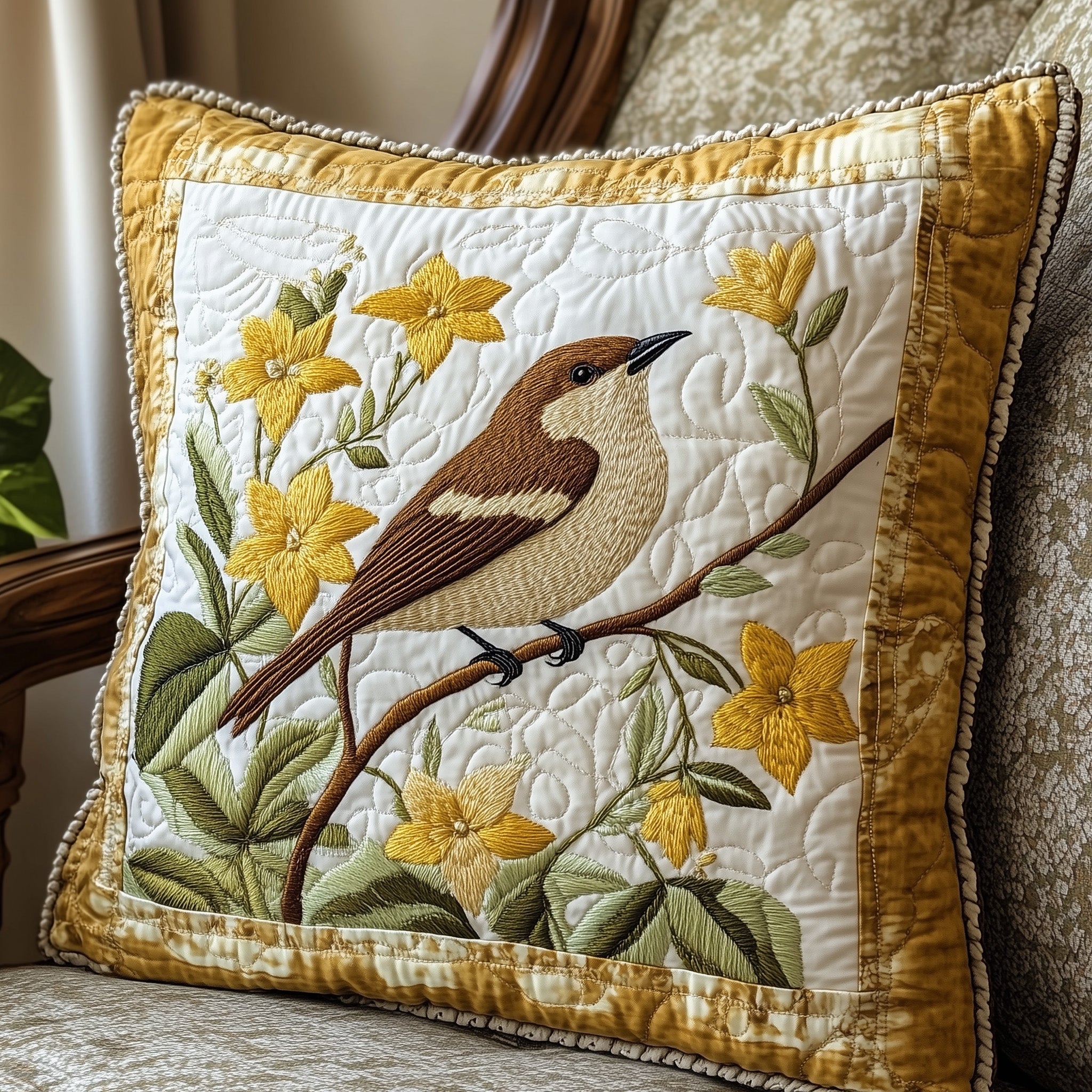 Country Bloom Quilted Pillow Case Throw Pillow Cover ItemXmas Presents For Grandma