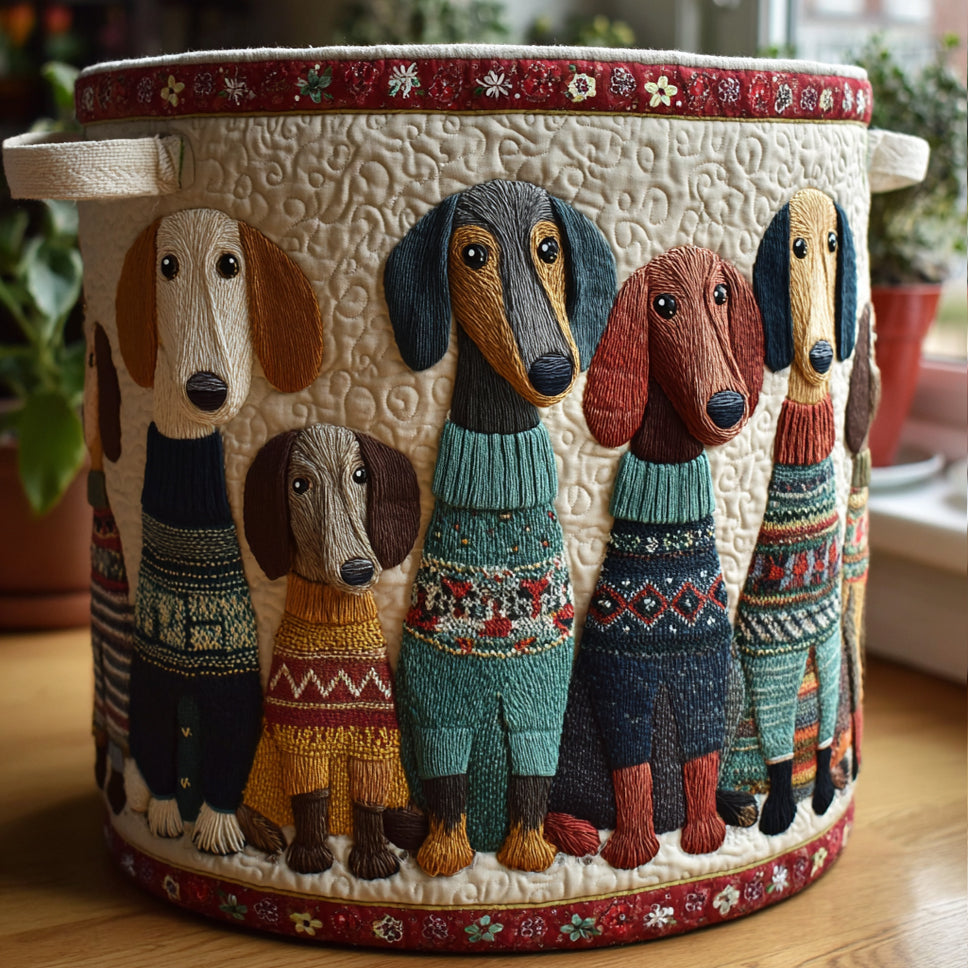 Dachshund Harmony Quilted Laundry Funny Cute Family Clothes Dachshund Gifts For Dog Lovers