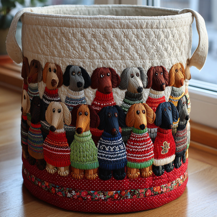 Dachshund Parade Warm Home Quilted Laundry Funny Cute Family Clothes Dachshund Gift Items