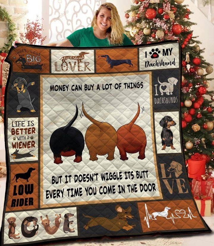 Dachshund Quilted Blanket Funny Dog Butt Throw Blanket Gifts For Dachshund Lovers