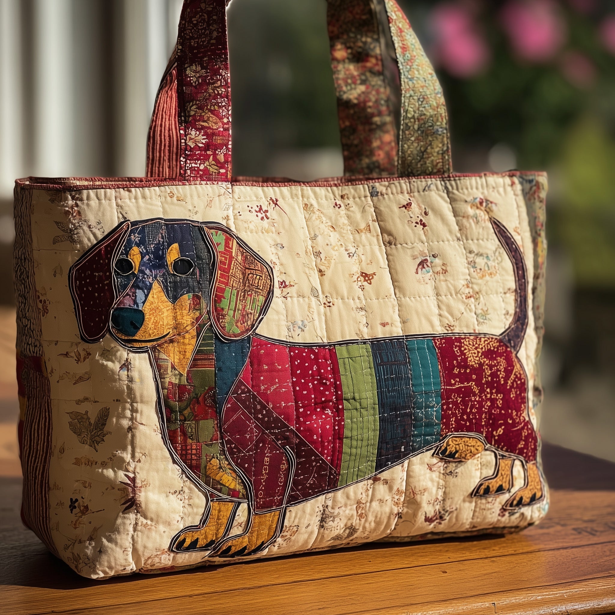 Dachshund Quilted Tote Bag Patchwork Tote Bag Gifts With Dachshunds On Them