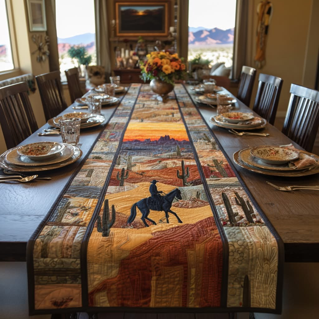 Desert Drifter Quilted Table Runner Western Themed Dinner Table Decor Ideas Gifts
