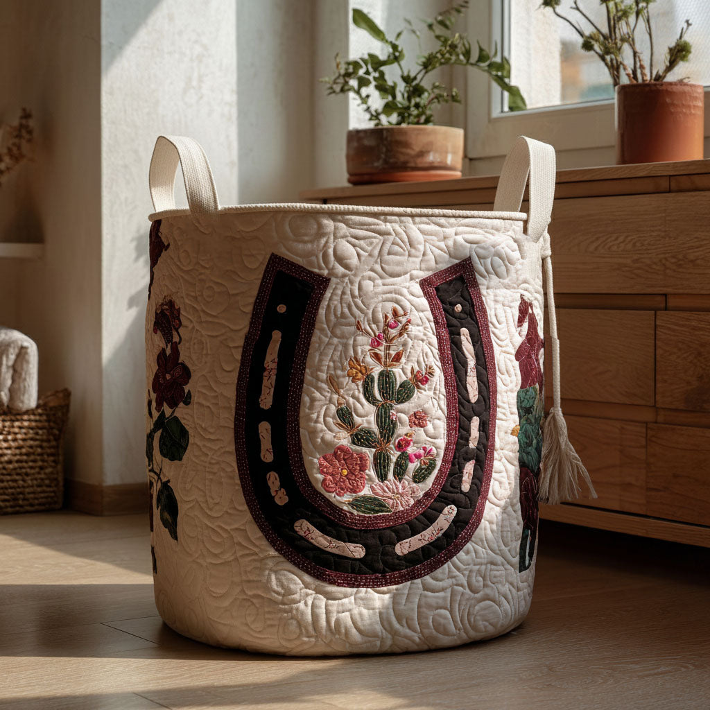 Desert Rose Rider Quilted Laundry Basket Modern Laundry Clothes Hamper Good Gifts For Family