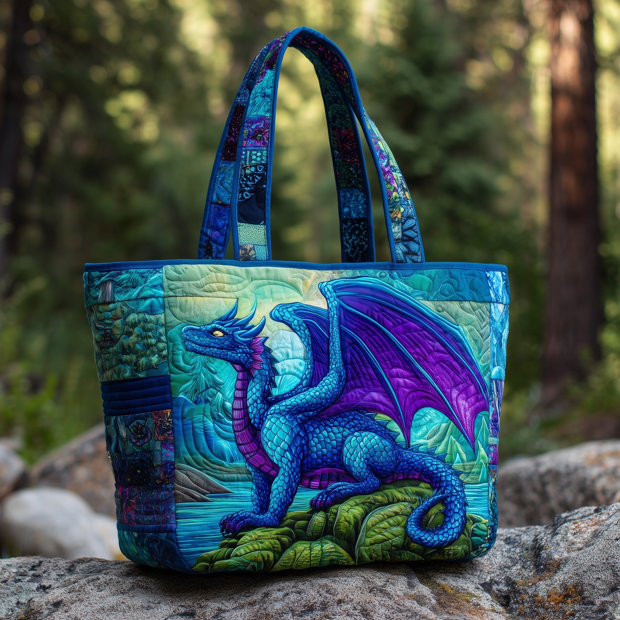 Dragon Celestial Ember Quilted Tote Bag Best Tote Bags For Women Dragon Themed Gifts