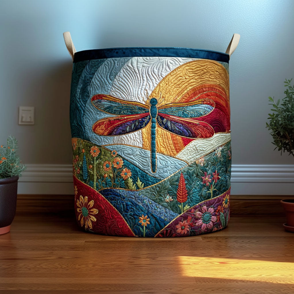 Dragonfly Daybreak Wings Quilted Laundry Clothes Basket Washing Basket Gifts For Adults