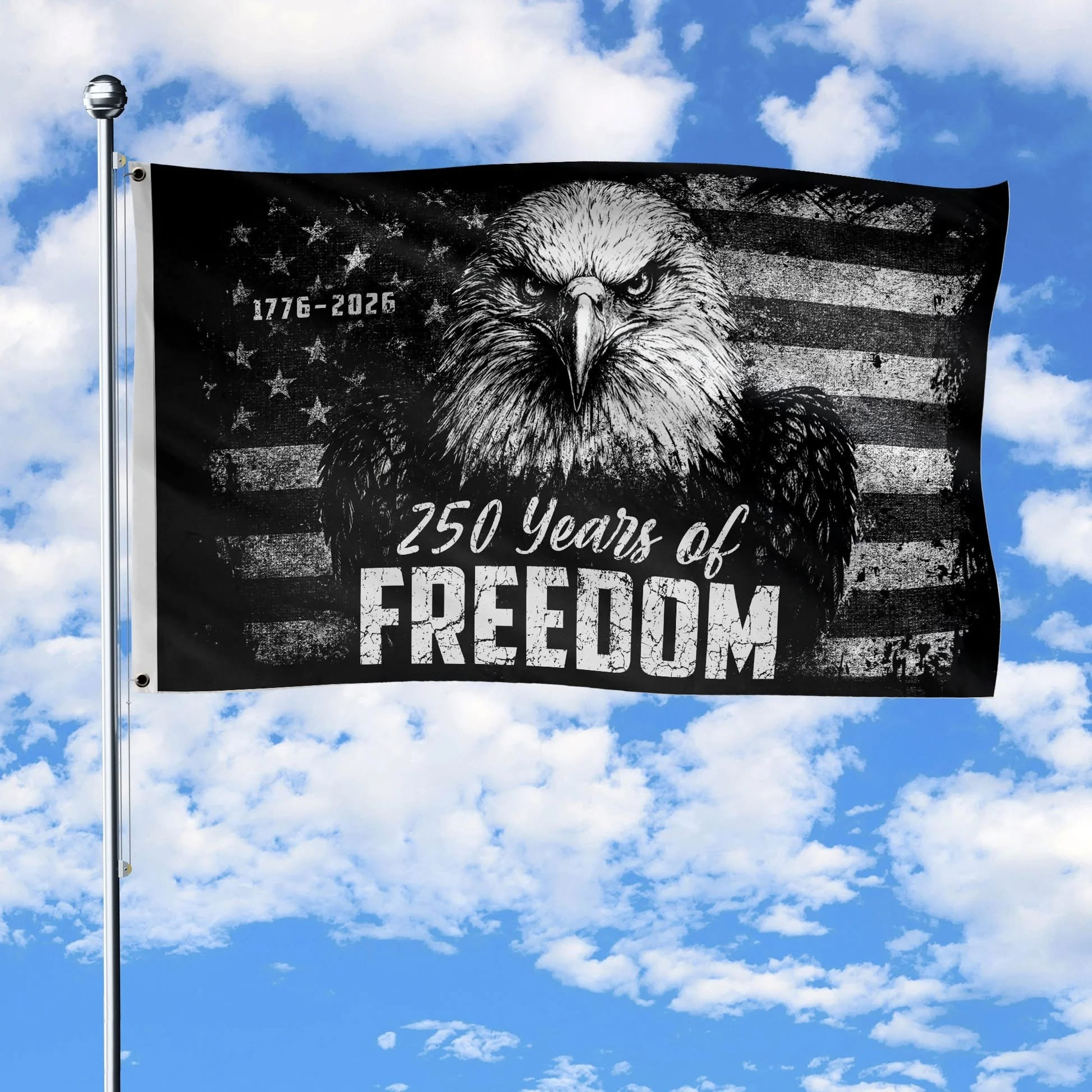 Eagle 250 Years Of Freedom American Flag 1776 2026 Bald Eagle 250Th Anniversary Banner