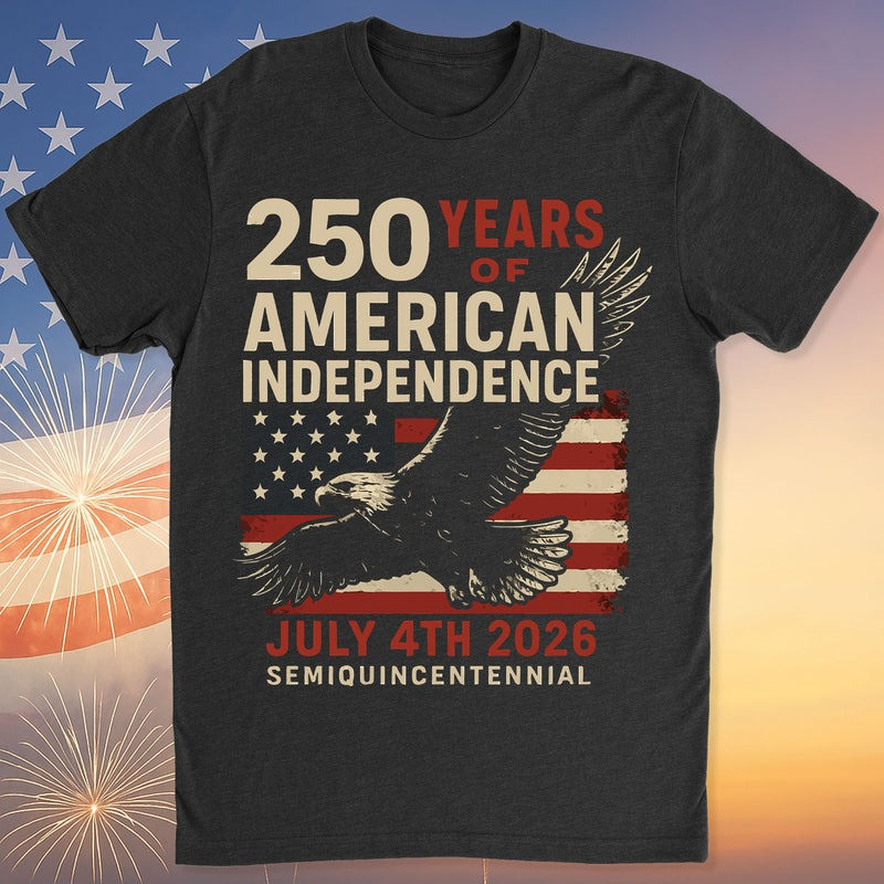 Eagle 250 Years Of Freedom Est 1776 T-Shirt Proud Veteran Merch Christmas Gifts For Patriots