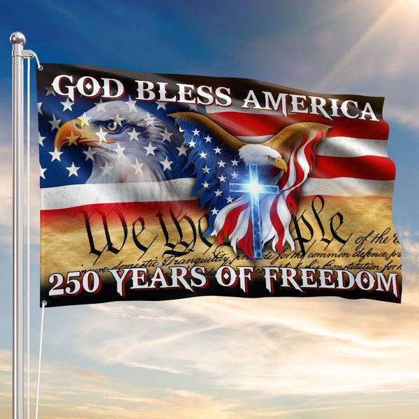 Eagle 250 Years Of Freedom Flag God Bless America Patriotic Flag Patriots Gifts For Dad