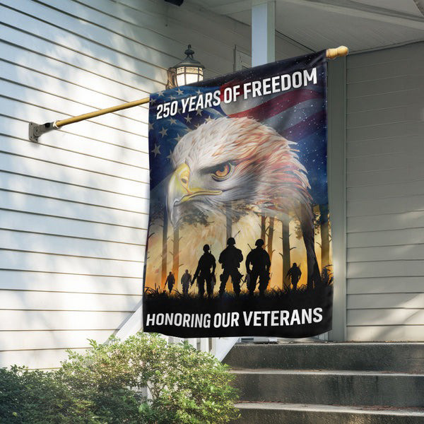 Eagle 250 Years Of Freedom Flag Honoring Our Veterans Patriotic Flag Outdoor Decorations