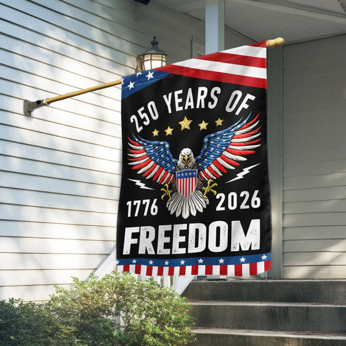 Eagle 250 Years Of Freedom Semiquincentennial Flag 1776 2025 USA Flag Yard Decorations