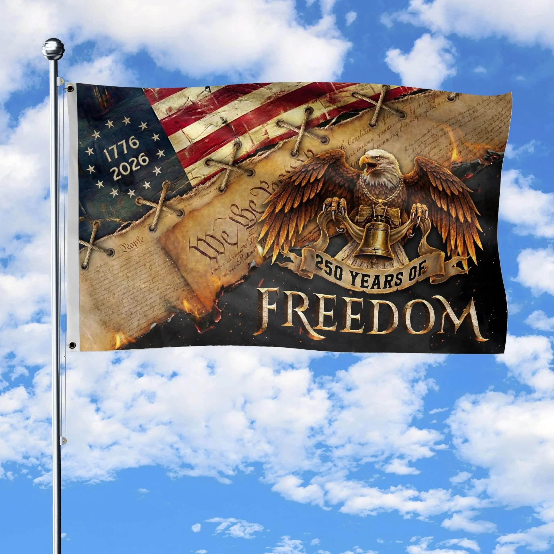Eagle America 250 Years Of Freedom Flag 1776 2026 Patriotic Outdoor Decor 4th Of July Gifts