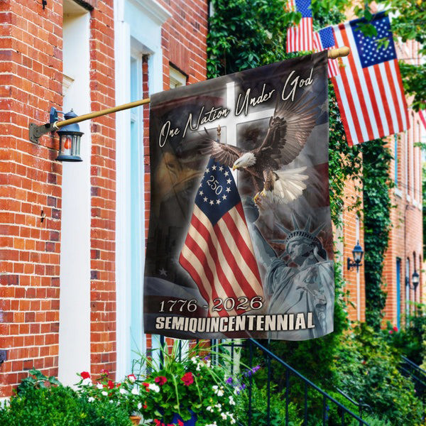 Eagle One Nation Under God 1776 2026 Flag Semiquincentennial America 250 Years Merch