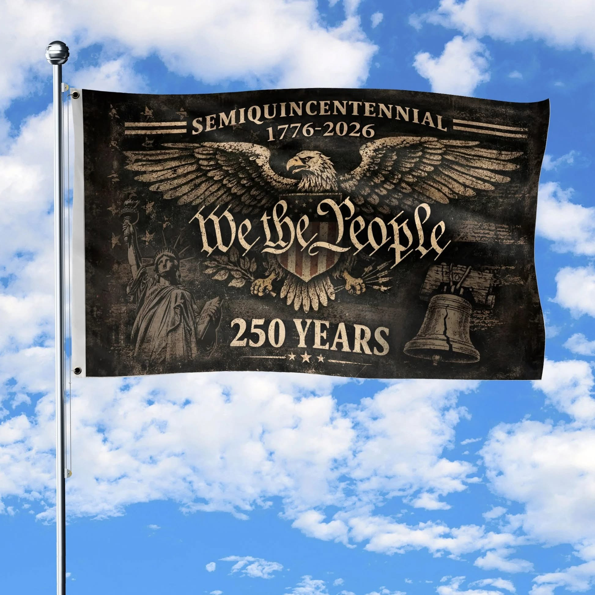 Eagle US 250 Years Anniversary Flag Semiquincentennial We The People Patriotic Outdoor Decor