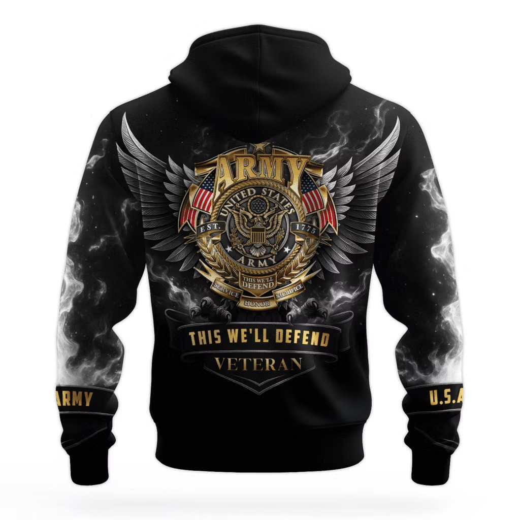 Eagle US Army 250 Years Of Service Hoodie 250Th Anniversary 1775 2025 Army Veteran Gifts - Image 2