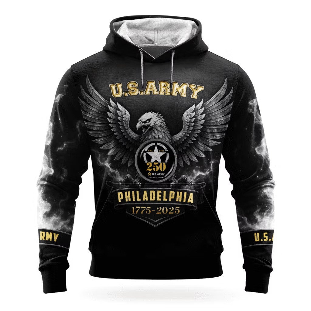 Eagle US Army 250 Years Of Service Hoodie 250Th Anniversary 1775 2025 Army Veteran Gifts
